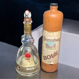 Set of 2 Vintage Bols Liqueur Bottles - Dancing Ballerina Bottle!